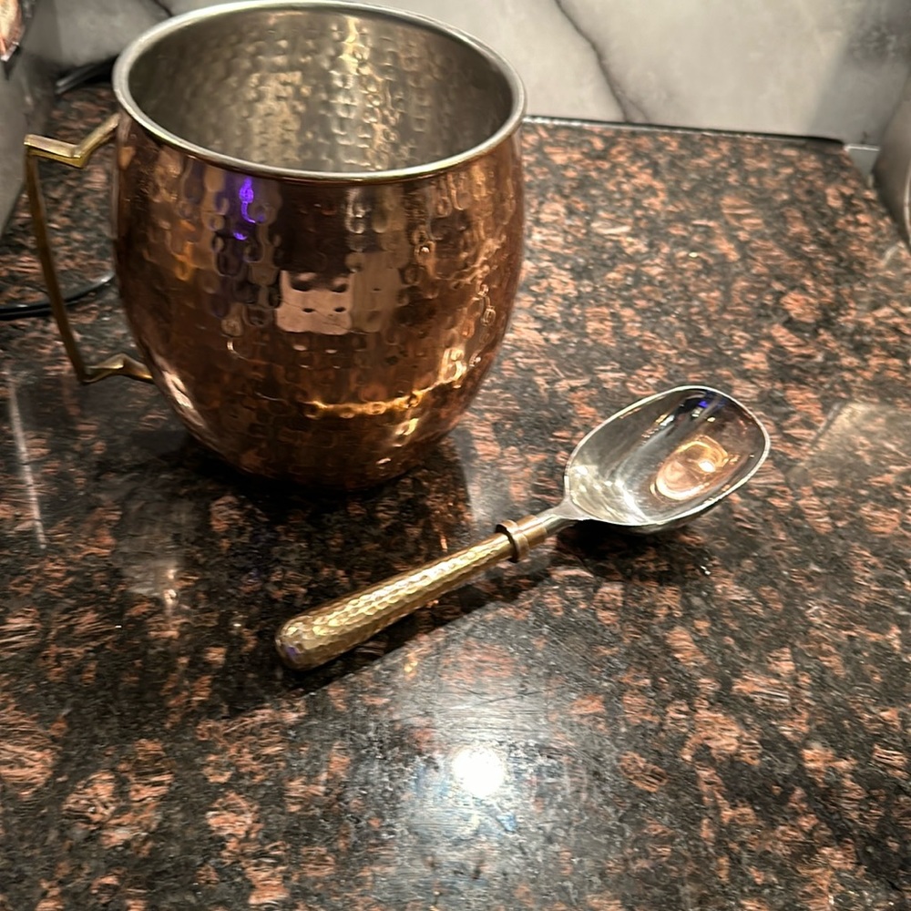 Ice bucket and spoon